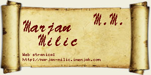 Marjan Milić vizit kartica